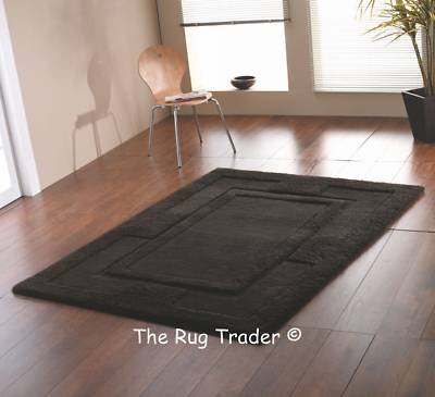 Sierra Apollo Black Wool Rug 75cm x 150cm