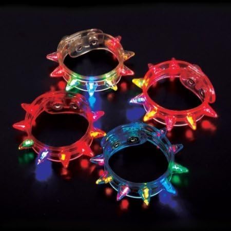 Aliss Queena(TM) Light-Up Flashing Spike Bracelets (1 dz)