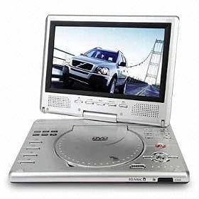 Silver 12.3" Multi Region Portable DVD Player Swivel Screen With DVB-T Digital Freeview TV & Recorder Plus Analog TV, 300 Games, Rechargable Battery With Car Charger