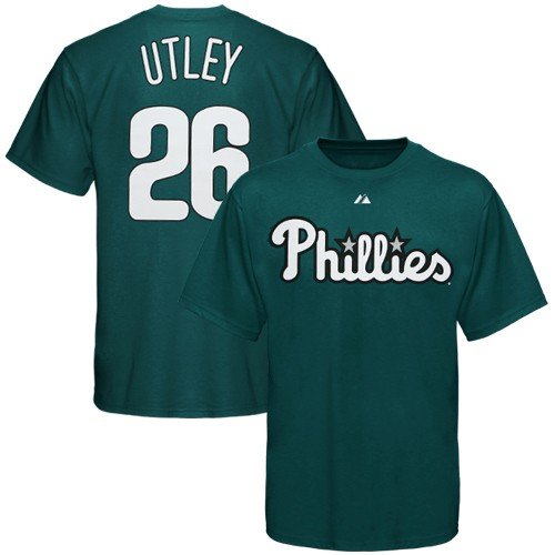 Majestic Philadelphia Phillies #26 Chase Utley Green City Colors Player T-shirt