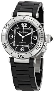 Cartier Pasha Seatimer Steel Rubber Mens Watch W31077U2