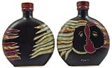 20 Oz. MARA Stoneware COLLECTIBLE Liquor Flask DECANTER Lovers FACES Design