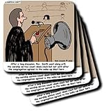 Sermon Count-Down Clock and Blast Horn - Set Of 4 Ceramic Tile Coasters by 3dRose LLC