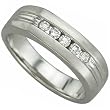 0.25 Ct.T.W. Round Brilliant Cut Diamonds, 14K White Gold. Men's Diamond Ring
