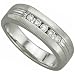 0.25 Ct.T.W. Round Brilliant Cut Diamonds, 14K White Gold. Men's Diamond Ring