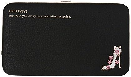 Phone Wallet,Cyberways Multi-purpose Premium PU Leather[3D High-heeled] Women Handbag/Purse/Card Holder&amp;Card Slots/Coin Pouch/Cellphone Case with Wrist Band for all the Cell Phone-Medium-black