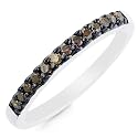 0.25 Carat Treated Purple Diamond Sterling Silver Band size- 7