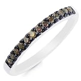 0.25 Carat Treated Purple Diamond Sterling Silver Band size- 7