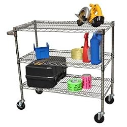 TRINITY NSF 3-tier All-purpose 40" Wide Chrome Storage Cart