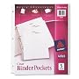 Binder Pockets, For 3 Ring Binders, Clear, 5/Pack AVE75243