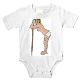 Baby clothes with Aborigine, staff, woman, standing, tattoos, tribal, Australia, naked, nude, weapon
