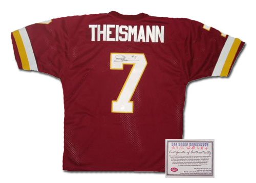 Joe Theismann Hand Signed Authentic Style Washington Redskins Red Jersey