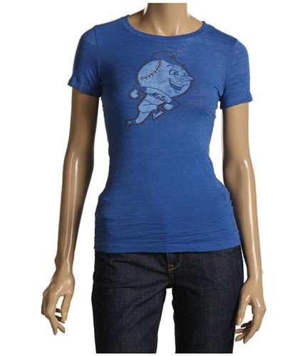 New York Mets Ladies Vintage Logo T-Shirt by Red Jacket, Medium, Royal