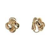18kt Gold over Sterling Silver Flower Swirl Rough + High Polish Clip On Earrings