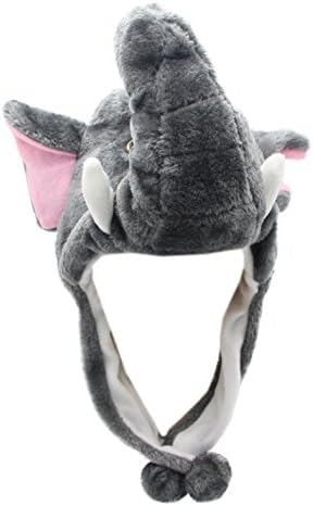 COOLYES Kids & Adults Soft Plush Animal Hat Ear Flap Winter Beanie (Elephant)