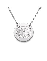 Solid Sterling Silver Monogram Disc Necklace - Custom Made with Any Initial!
