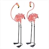 Flamboyant Flamingo Tropical Iron Home Garden Stakes