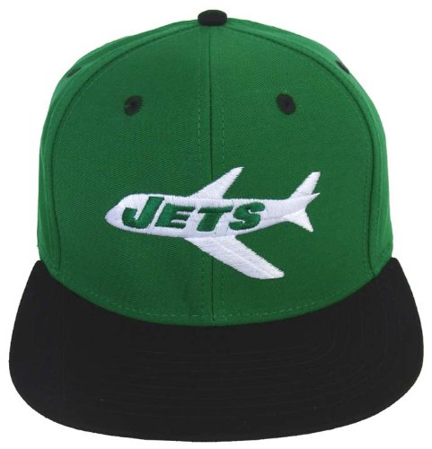 New York Jets Retro Logo Snapback Cap Hat Green Black