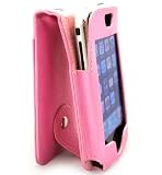 Apple iPhone Premium Leather Flip Carrying Case with Rotating Belt Clip - 3 Color Choices , PINK