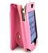 Apple iPhone Premium Leather Flip Carrying Case with Rotating Belt Clip - 3 Color Choices , PINK