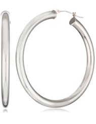 Duragold 14k White Gold Polished Hoop Earrings, (1.8" Diameter)