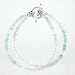 Two Strand Green, Blue and Pink Aquamarine Gemstone Beaded Bracelet with Flower Design Toggle, 7" Length, #8049