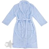 Light Blue Plush Bath Robe for Women
