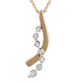 10k Yellow Gold Diamond Accent Journey Fashion Pendant (.023 cttw, H-I Color, I2-I3 Clarity), 18