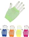 Dramatic 80's Fishnet Gloves, Light Green