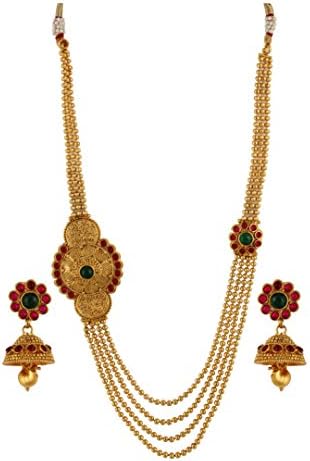Ethnic Indian Bollywood Rani Haar Traditional Necklace Earring Set