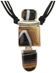 Sterling Silver Jewelry - Black Agate Pendant Necklace - Necklace is Handmade