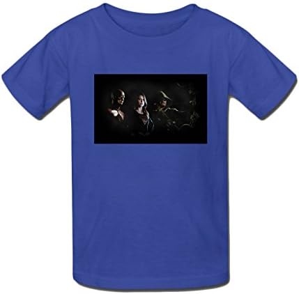 May26 SuperGirl &amp; the Flash &amp; Green Arrow Man T Shirt for Mens XXL royalBlue