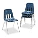 Classic Plastic Stack Chairs - Navy/ Chrome (Set of 4)