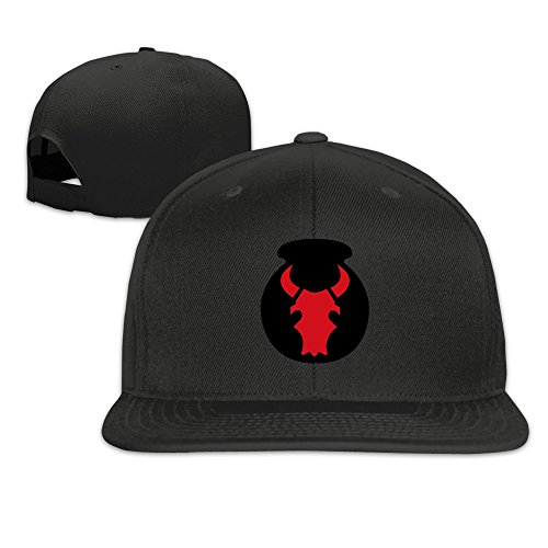 34th RedBull Infantry Division SSI Unisex Solid Fitted Adjustable Cap Black