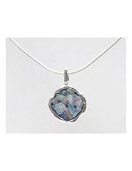 Girls and Teens Handmade In Israel Button Pendant Necklace Sterling Silver 925, 18"