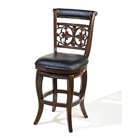 Click here to buy 30H Lily Dark Mahogany Finish Swivel Bar Stool by visiondecor Furniture.