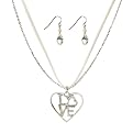 Heart Accent Necklace and Earring Set