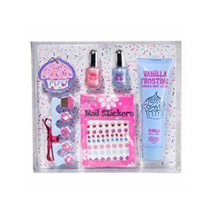Cupcake Sweets Manicure Pedicure Tween Gift Set, Lotion, Nail Polish Kit