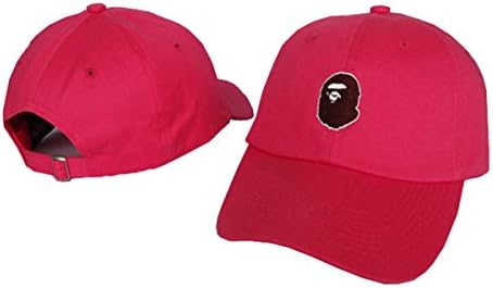 BAPE Unisex Fashion Baseball Cap Adjustable Hip Hop Hats Red One Size