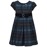 PD Girls' SS Plaid Dress Blue