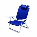 Picnic Time Monaco Folding Beach Chair (Navy)