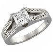 14K White Gold Diamond Engagement Ring (Center stone is not included)