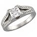14K White Gold Diamond Engagement Ring (Center stone is not included)