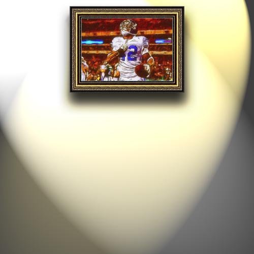 Completely Handpainted American Football Sport Painting, Custom Order FL7011, Oil on Canvas, with Option to Paint Jerry, Brett & Co. from Any Other Favorite Photograph or Picture, Unframed, Size 25'' x 36
