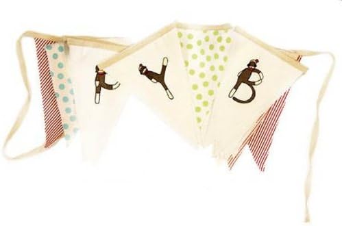 Funky Sock Monkey Happy Birthday Banner