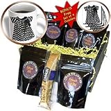 Florene Black & White - Black and White Polka Dot Dress With Words - Coffee Gift Baskets - Coffee Gift Basket
