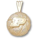 Purdue University Motion P Basketball Pendant (Gold Plated)