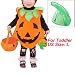 Green Leaves Round Neck Puffy Orange Halloween Toddler Pumpkin Vest Costume