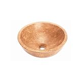 Belle Foret Round Stone Lavatory Sink Noche Travertine