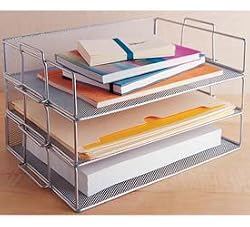 Silver Mesh Stackable Paper Tray